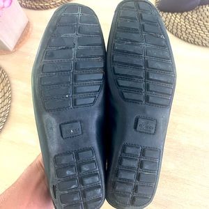 Gucci Black Leather Bamboo Horsebit Slip on Loafers Size 11